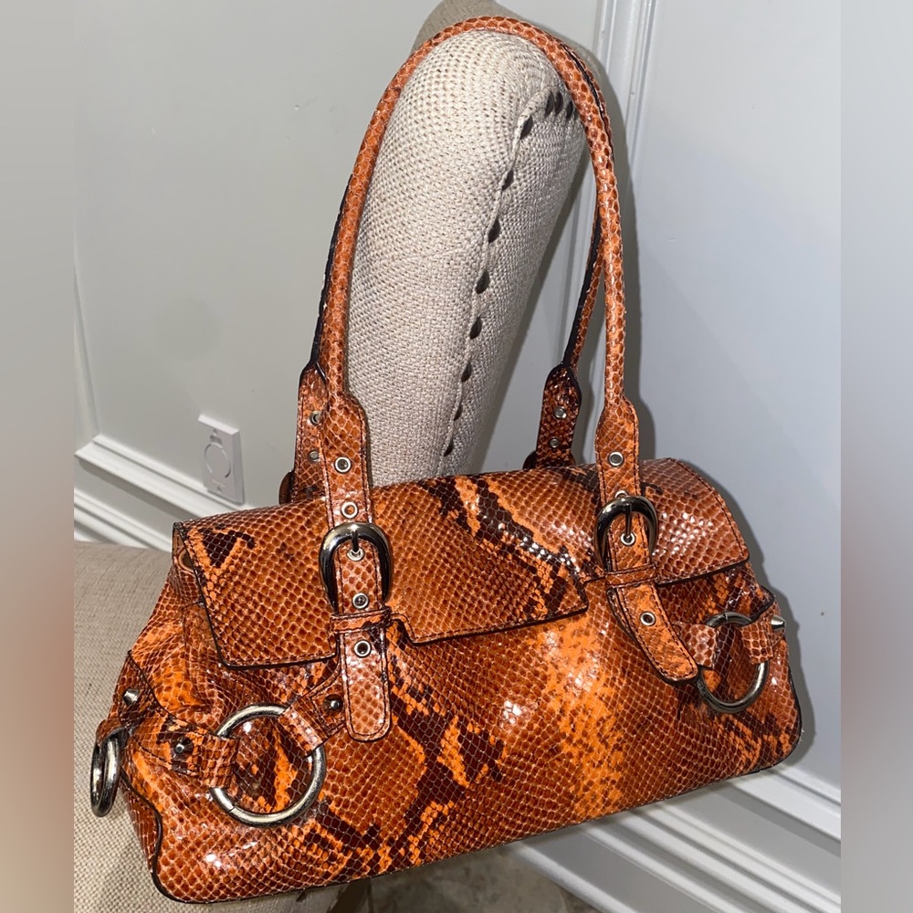 Adrienne Vittadini Python Medium Satchel Bag - image 1